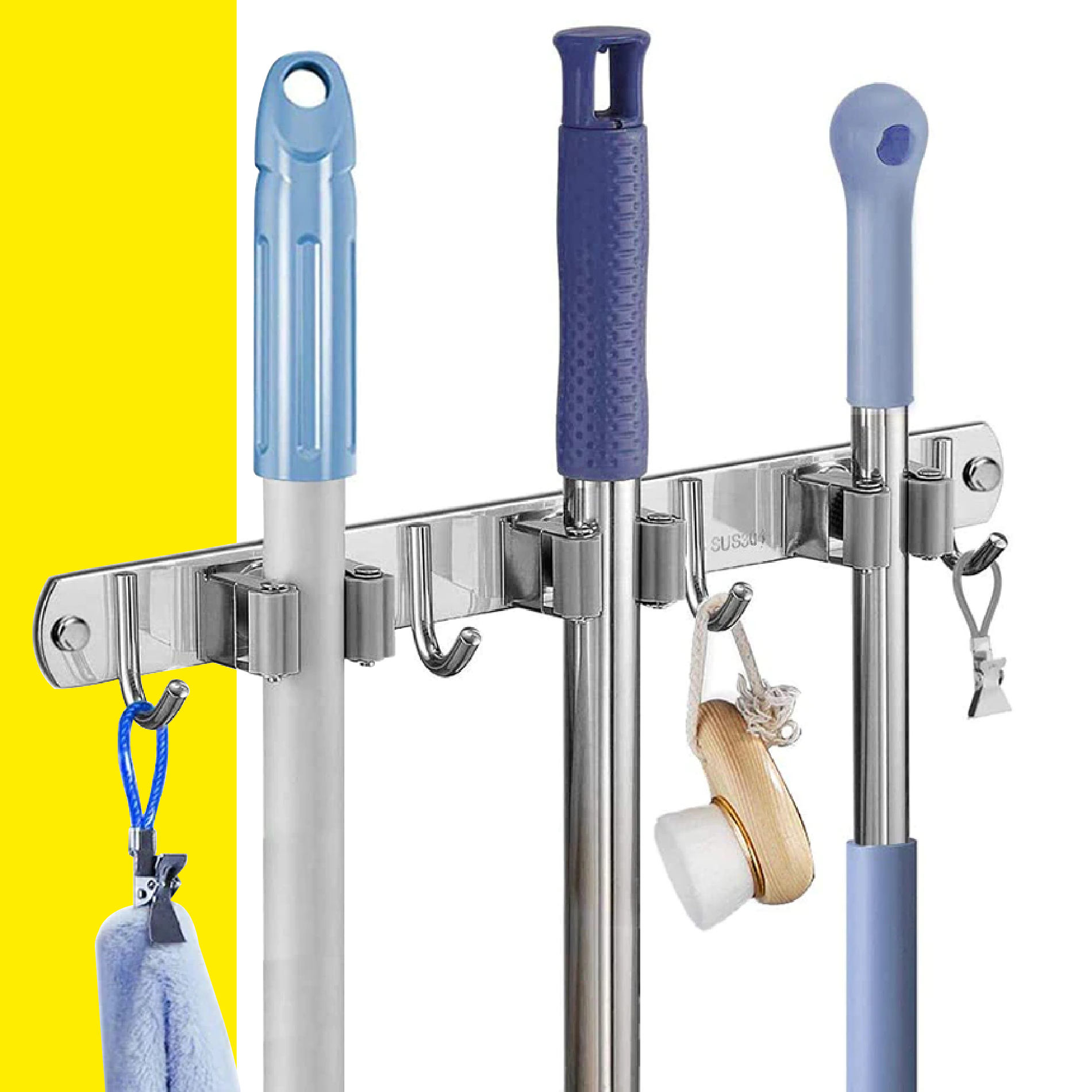 Miniatura 6 de Soporte Organizador De Escobas Acero